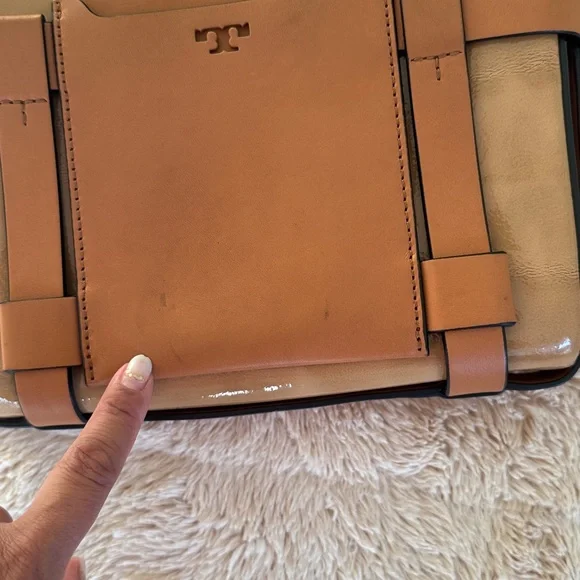 Tory Burch Alastair Pebbled Leather Shoulder Crossbody Bag Tan Convertible Bag - Picture 16 of 16